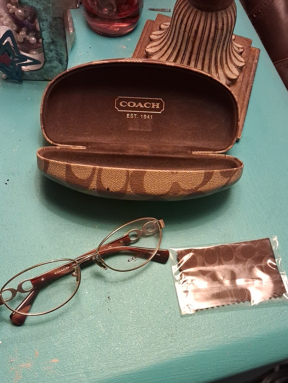 Coach  Eyeglasses With Brown Signature Monogram Eyewear Case